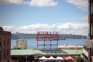 public market sign on boston harbor