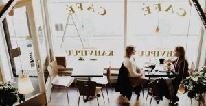 two women at cafe